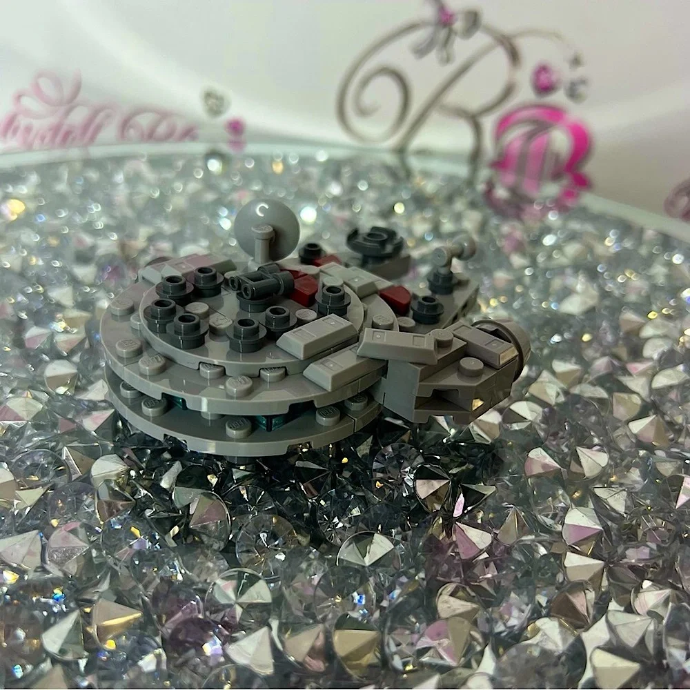 Disney Star Wars Lego millennium falcon mini Gray Miniature Spaceship Toy